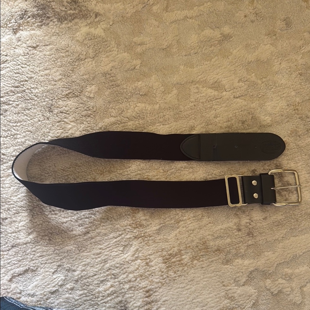 Black Leather Belt Bag with Silver Buckle